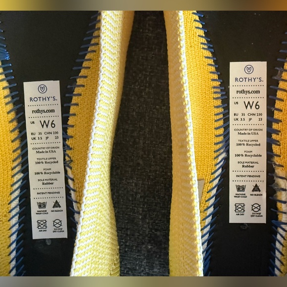 Rothy's Women’s Marigold Yellow The Point Ballet Pointy Toe Flats Shoes Size 6 - Picture 8 of 11